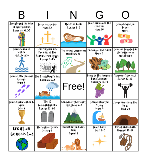 Bible Story Bingo! Bingo Card
