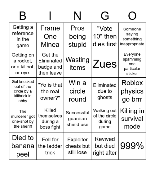 The Circle Bingo Card