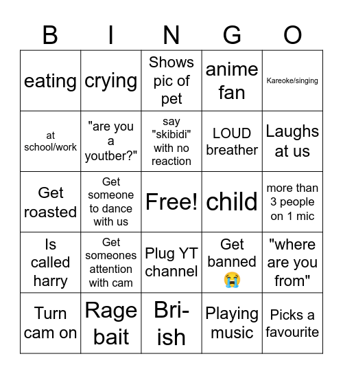 DISCORD BINGO Card