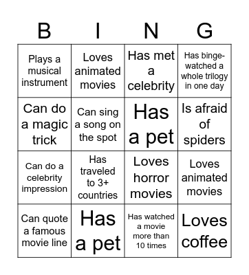 Find Someone Who Bingo Card