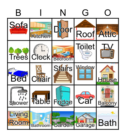 Parts of the House Bingo Card
