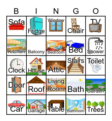 Parts of the House Bingo Card