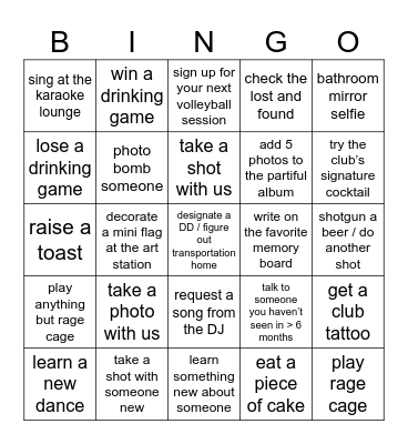 Blackout Bingo Card