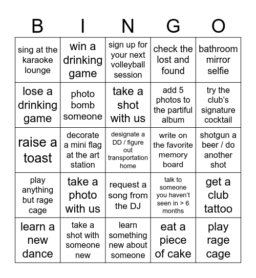 Blackout Bingo Card