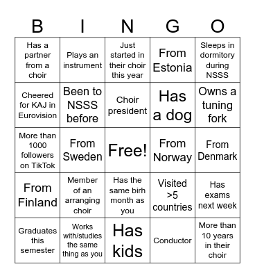 NSSS-bingo Card