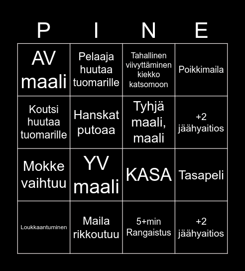MM-Lätkä 2025 Finaali Bingo Card