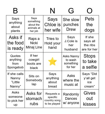 Trinity Backyard BBQ Bingo Card