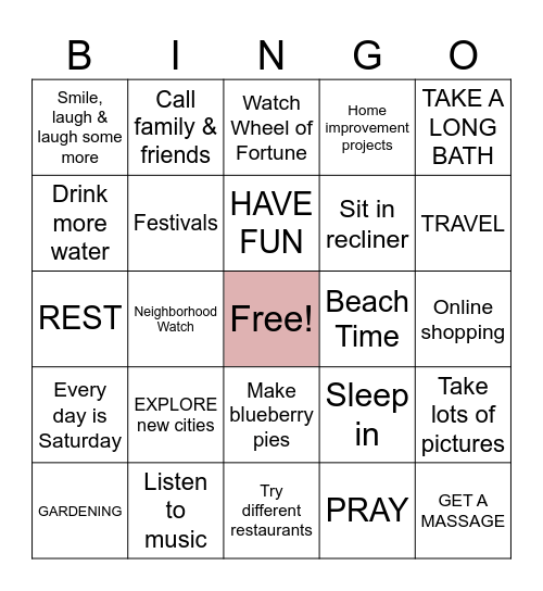 LIL'S RETIREMENT Bingo Card