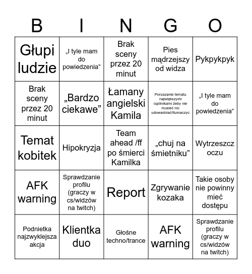 Mamm0n Bingo Card