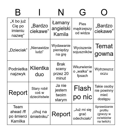 Mamm0n Bingo Card