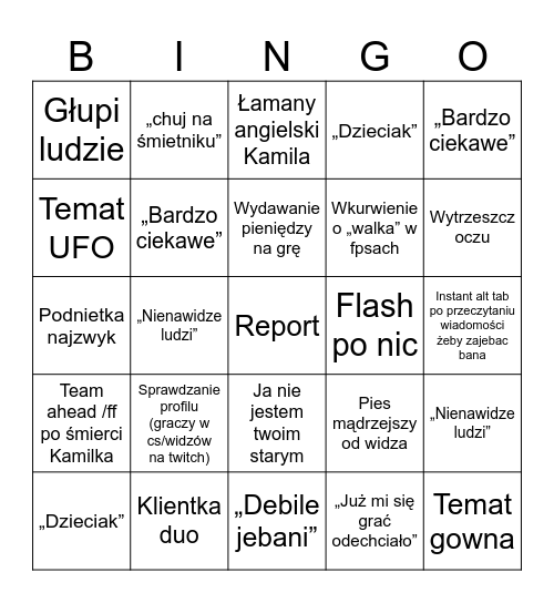 Mamm0n Bingo Card