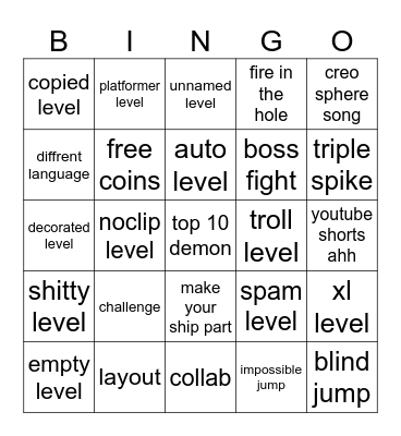 rudy cwel pedał Bingo Card