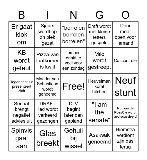 DLV Bingo Card