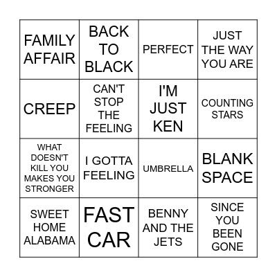 MUSIC ROUND Bingo Card