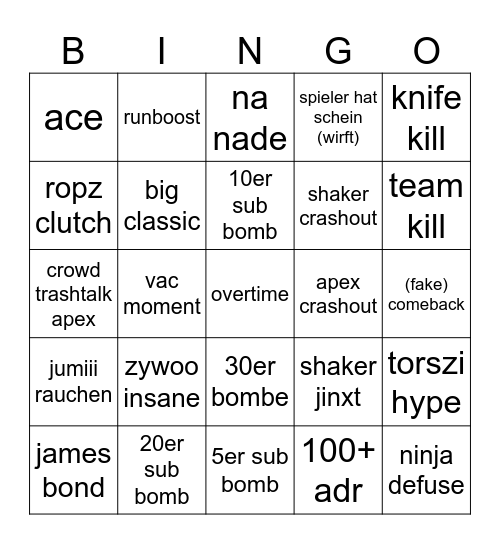 bingo Card