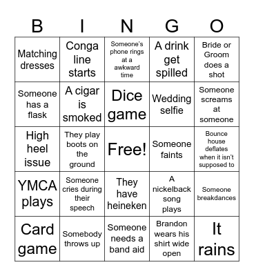 Wedding Bingo Card