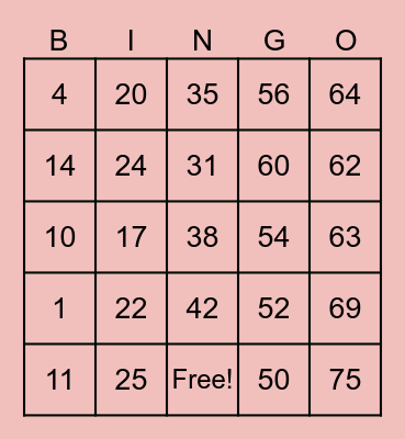 Super Bingo Card