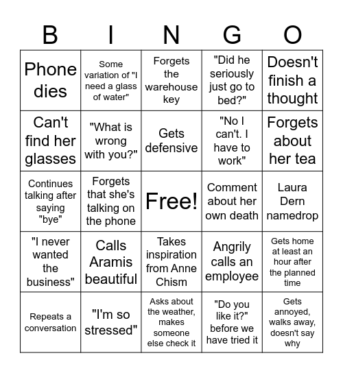 Monica Pattison Bingo Card