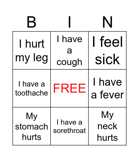 Vocabulary Words Bingo Card