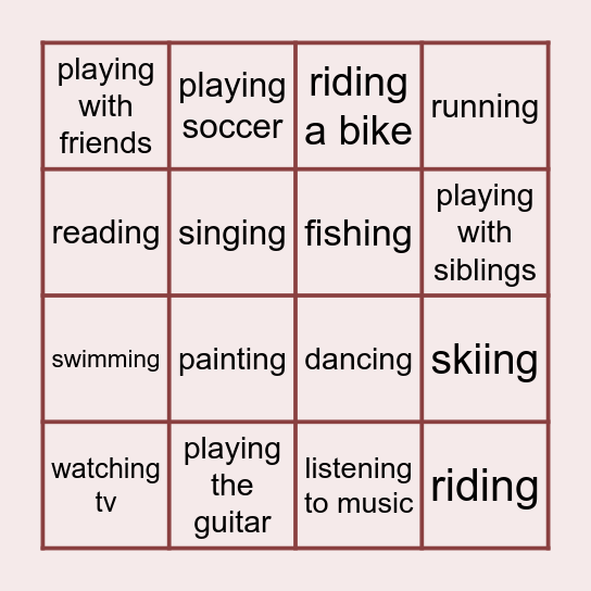 Find someone who likes... Bingo Card