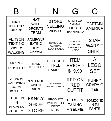 MALL BINGO 2 Bingo Card