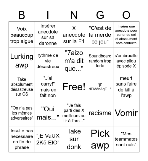 Robi Starter Pack Bingo! Bingo Card