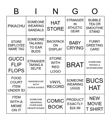 MALL BINGO 4 Bingo Card