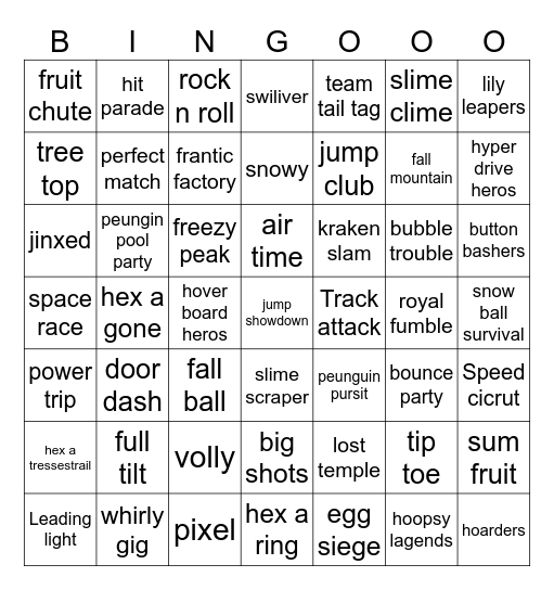 SQUADS Bingo Card
