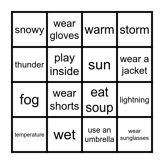 Zero Bingo Card