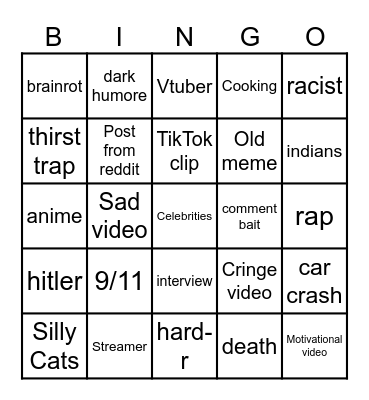 Instagram Reels bingo Card