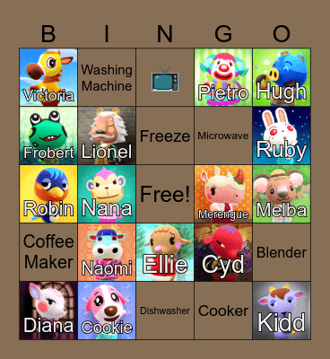 Animal Crossing Bingo Card