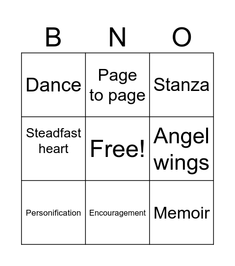 Reminder Bingo Card