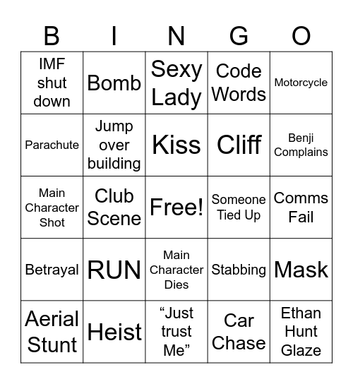 MI:8 Bingo Card