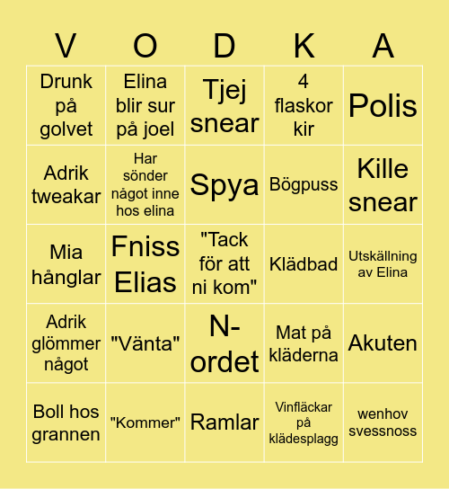 Midsommar 2025 Bingo Card