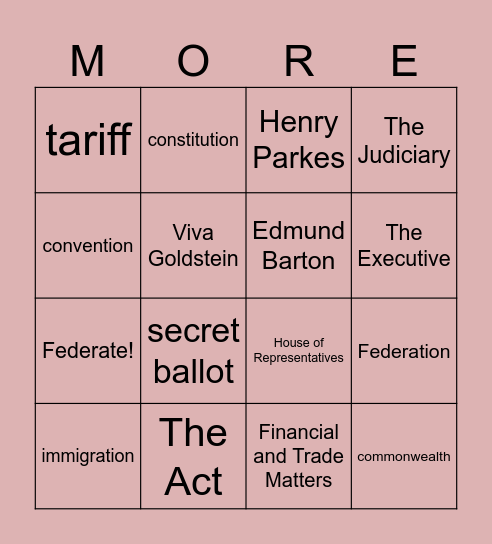 LOOK DOWN Bingo Card