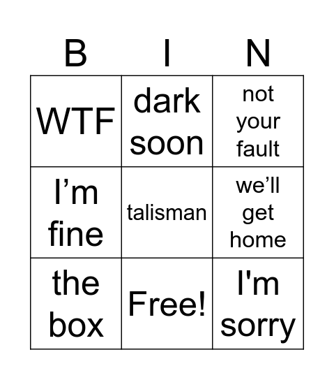 From Bingo Card