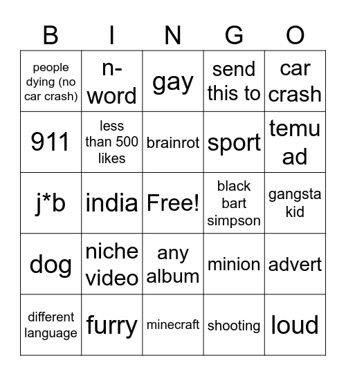 geeked ig Bingo Card