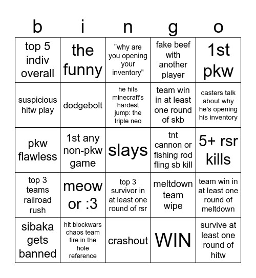 mcctr june 2025 sandwichlord pov Bingo Card