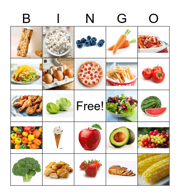 FOODS Bingo Card