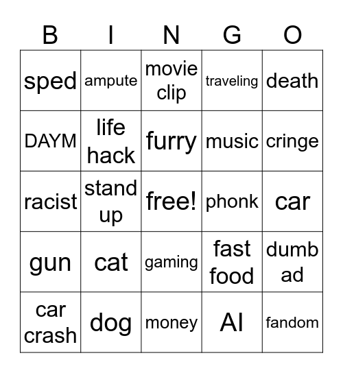 insta bingo Card