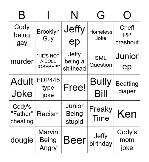 Old Sml Bingo Card