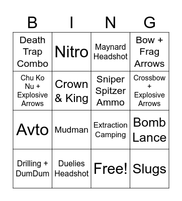Annoying Hunt Bingo Card