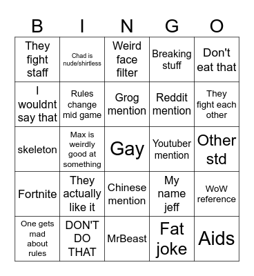 Cold Ones 2 Bingo Card