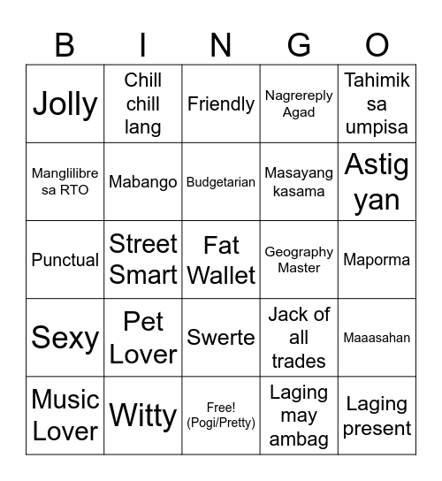 Is this me? Bingo Card