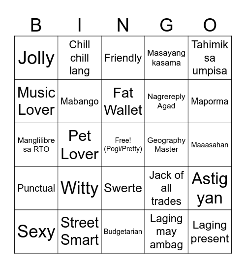 Is this me? Bingo Card