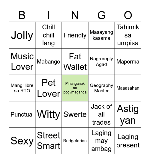 Kaw ba yan bro Bingo Card