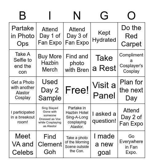 CONVENTION BINGO! Bingo Card