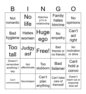 Red flag bingo Card