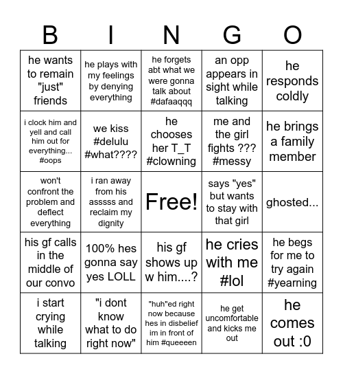 Confession Day Bingo Card