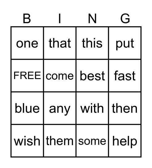 Problem Solvers Bingo Card